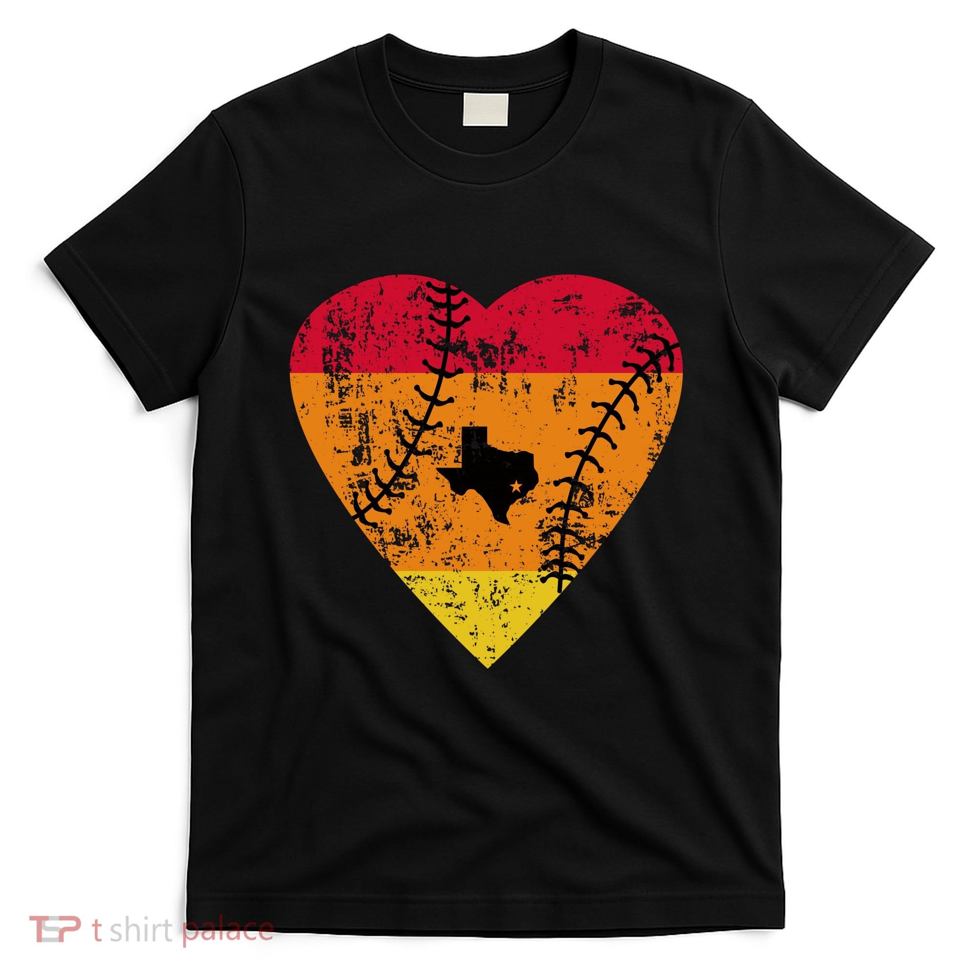 Vintage Houston Baseball Heart T-Shirt