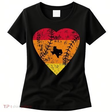 Vintage Houston Baseball Heart Women's T-Shirt