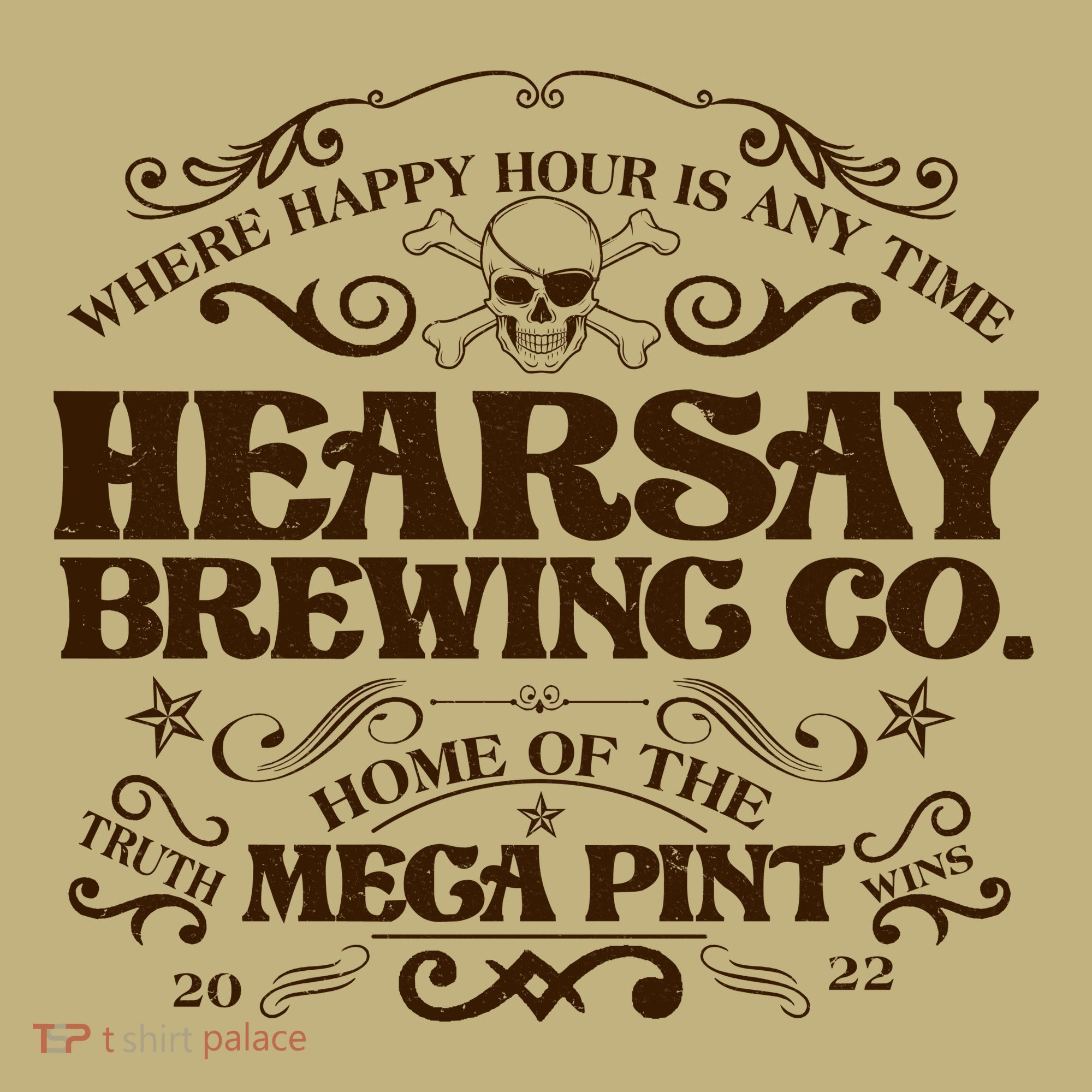 Vintage Hearsay Brewing Co. Where Happy Hour Is Any Time T-Shirt