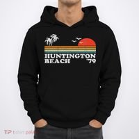 Vintage Huntington Beach California Retro Surfing 70's Gift Hoodie thumb 0