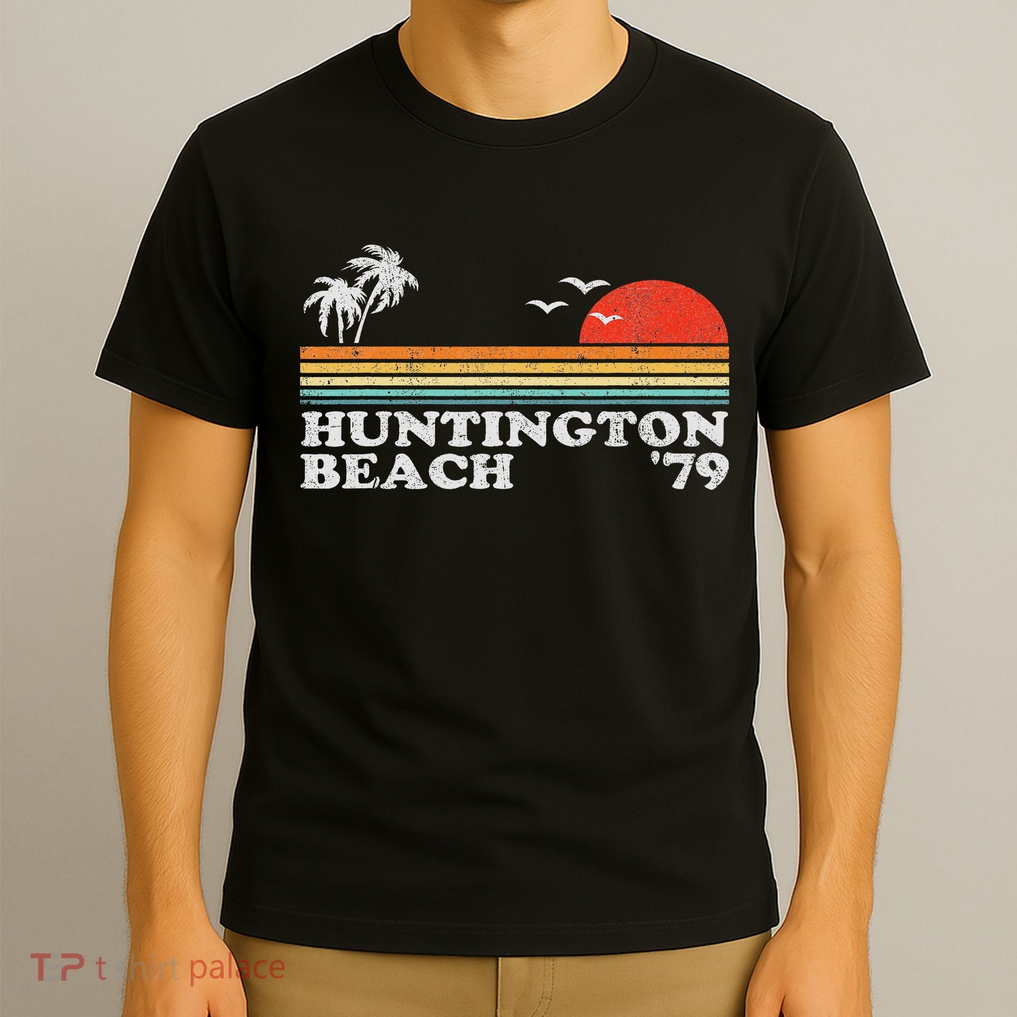 Vintage Huntington Beach California Retro Surfing 70's Gift T-Shirt