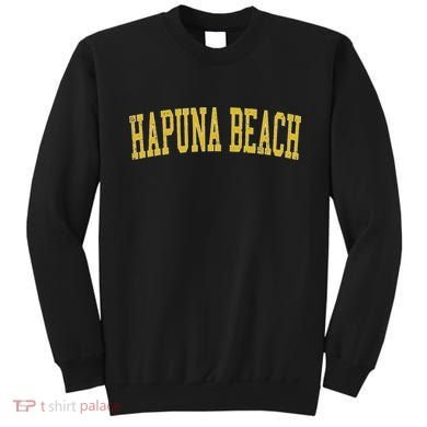 Vintage Hapuna Beach Distressed Gold Varsity Style Sweatshirt