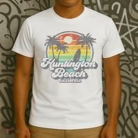 Vintage Huntington Beach California Surfing Retro Surf Gift T-Shirt thumb 3