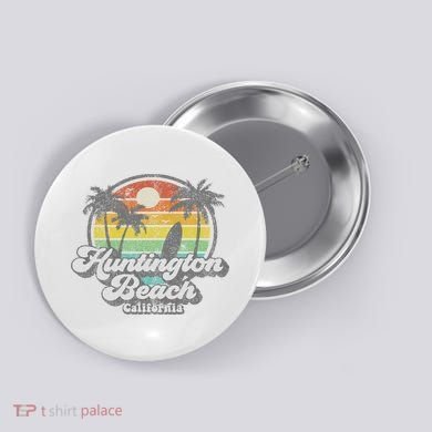 Vintage Huntington Beach California Surfing Retro Surf Gift Button