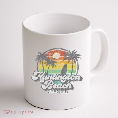 Vintage Huntington Beach California Surfing Retro Surf Gift Coffee Mug back