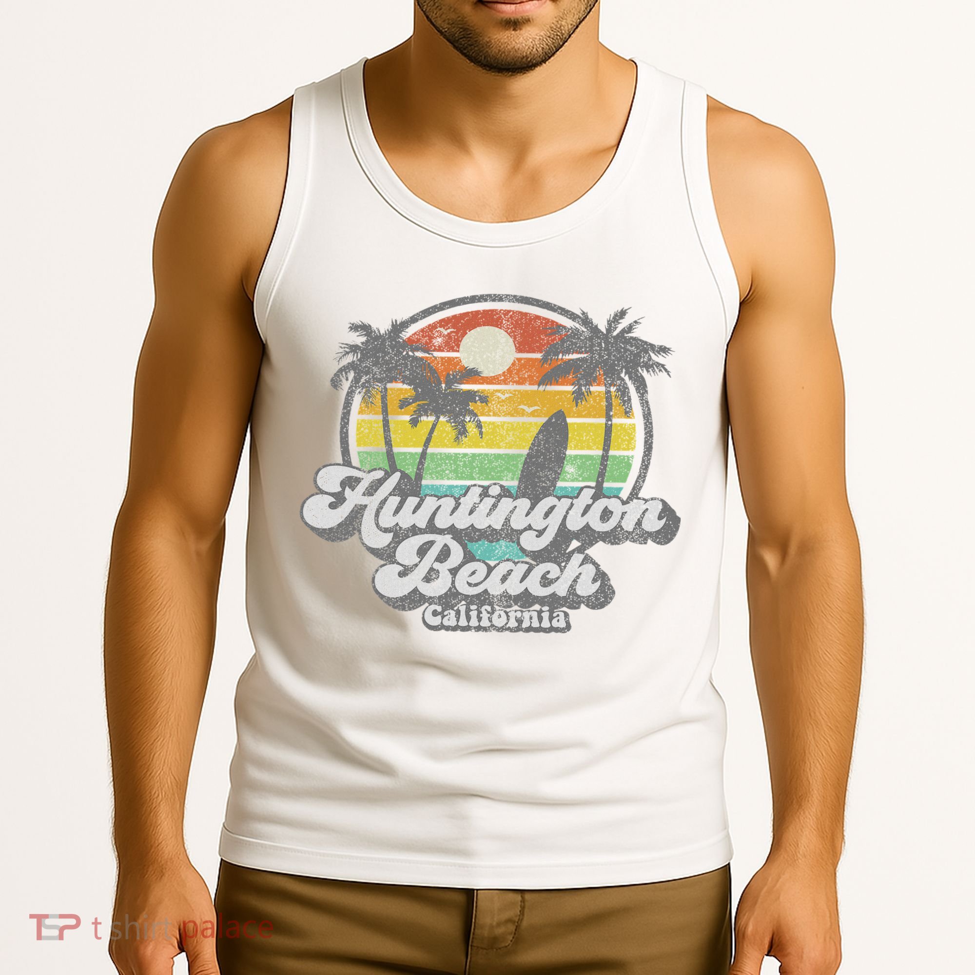 Vintage Huntington Beach California Surfing Retro Surf Gift Tank Top