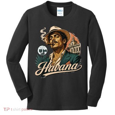 Vintage Havana Classic Cuban Culture Vibes Kids Long Sleeve Shirt