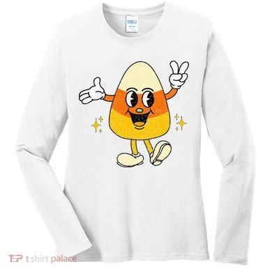Vintage Halloween Candy Corn Costume Women's Long Sleeve Shirt