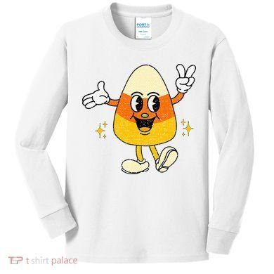 Vintage Halloween Candy Corn Costume Kids Long Sleeve Shirt