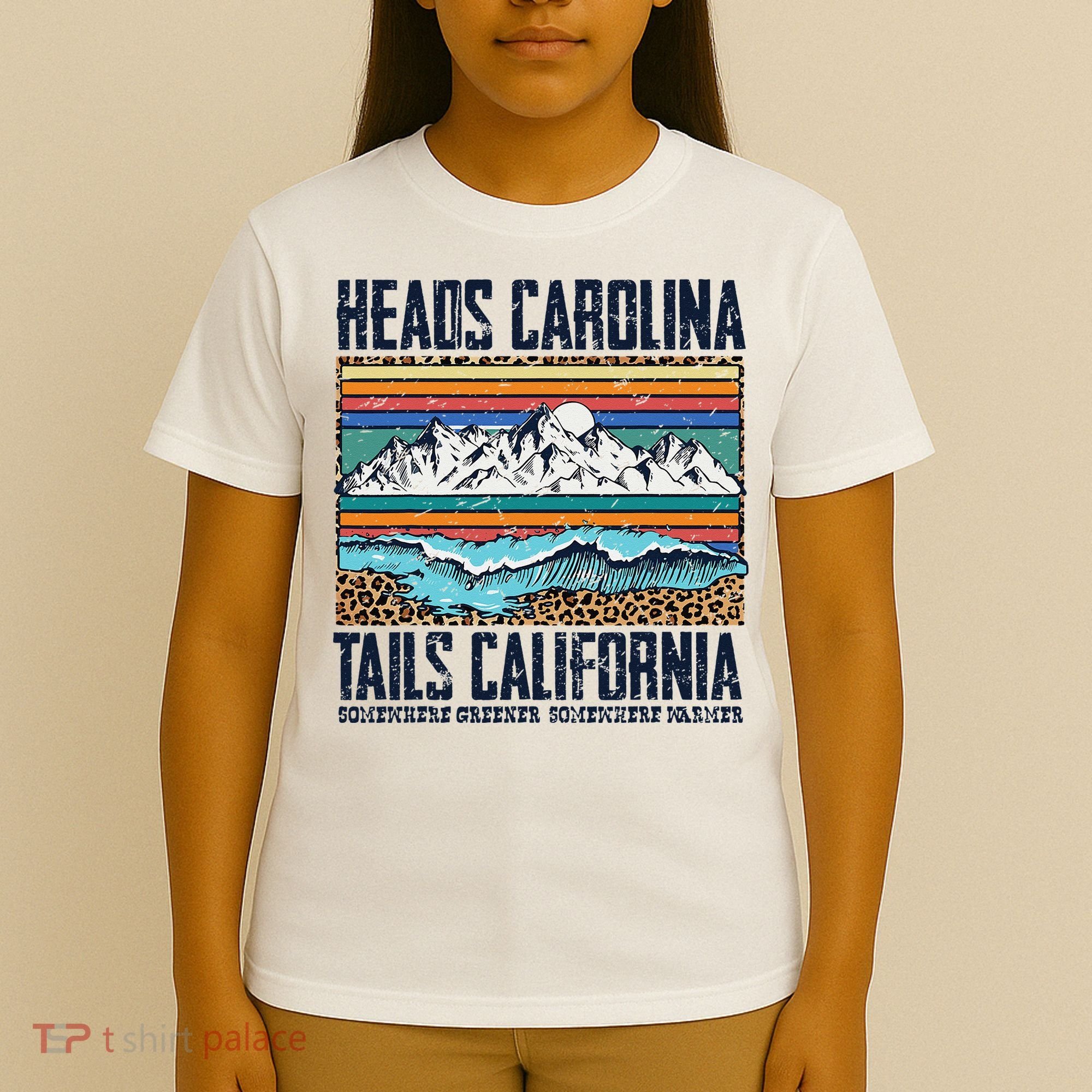 Vintage Heads Carolina Tail California Summer Beach Paradise T-Shirt