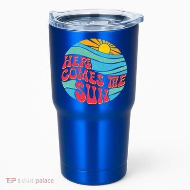 Vintage Here Comes The Sun Emblem Tumbler