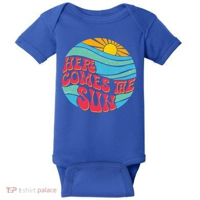 Vintage Here Comes The Sun Emblem Baby Bodysuit