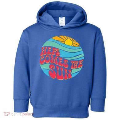 Vintage Here Comes The Sun Emblem Toddler Hoodie