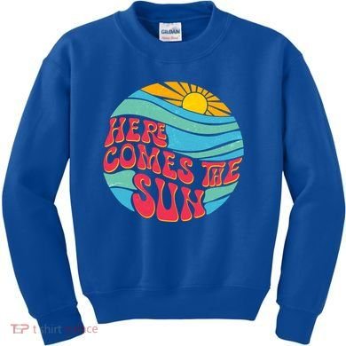 Vintage Here Comes The Sun Emblem Kids Sweatshirt