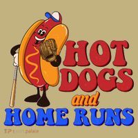 Vintage Hot Dogs And Home Runs Baseball Fan T-Shirt thumb 7