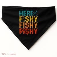 Vinatge Here Fishy Fishy Fishy Gift USA-Made Doggie Bandana thumb 0
