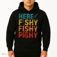 Vinatge Here Fishy Fishy Fishy Gift Hoodie thumb 2