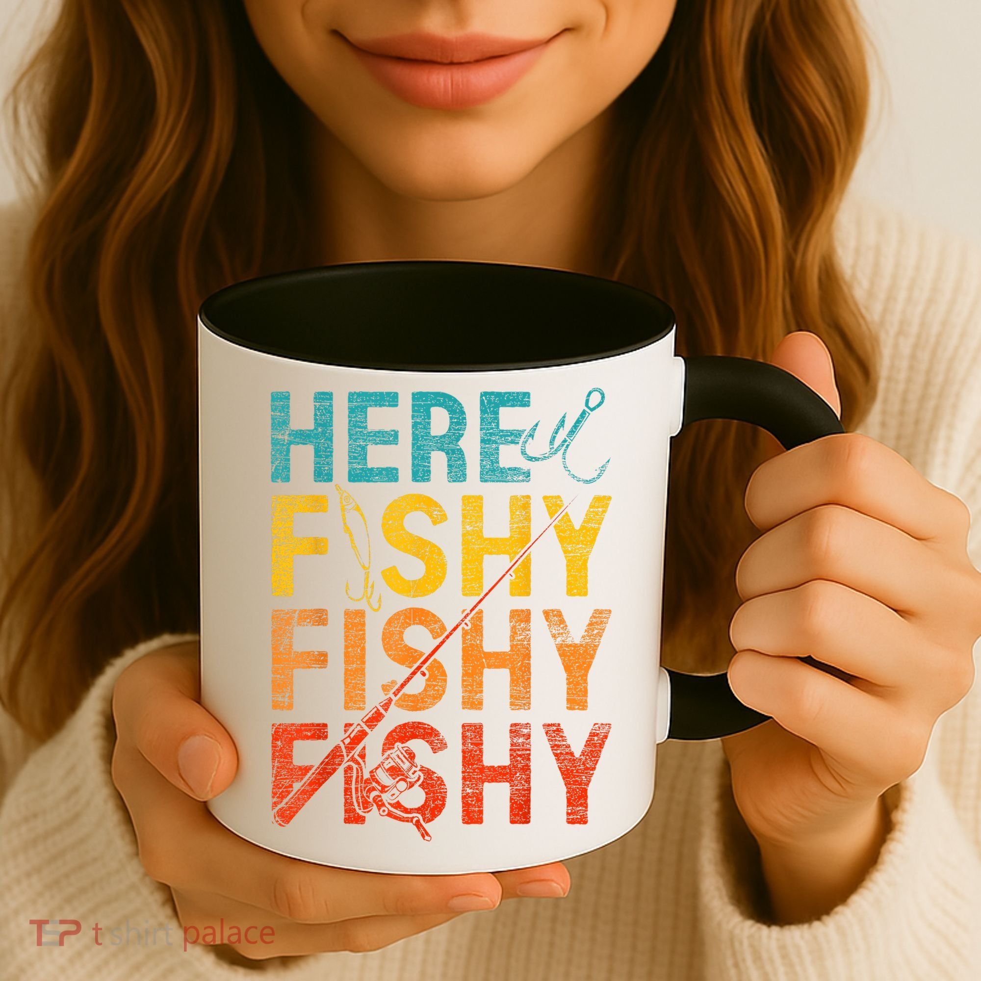 Vinatge Here Fishy Fishy Fishy Gift Coffee Mug
