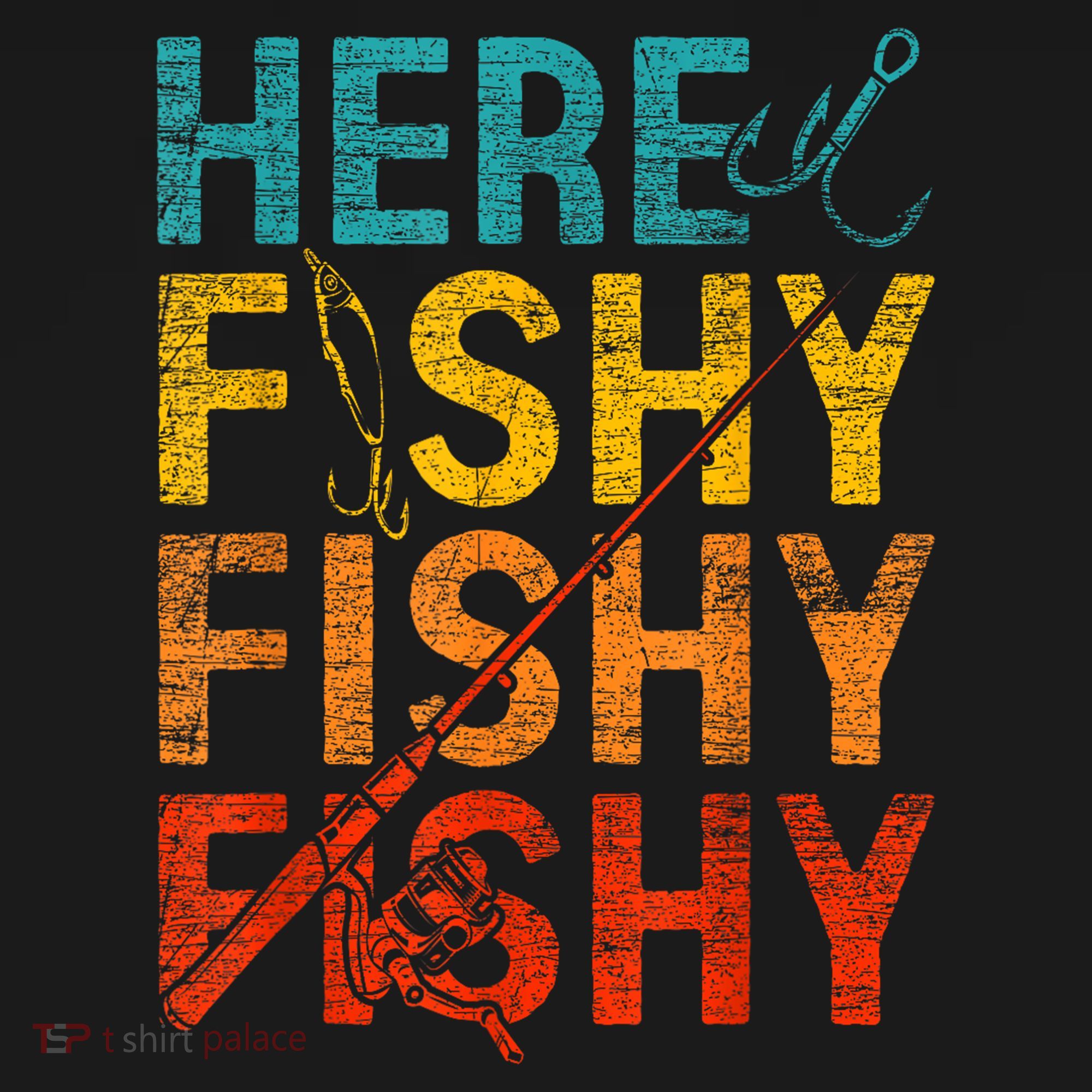 Vinatge Here Fishy Fishy Fishy Gift Polo