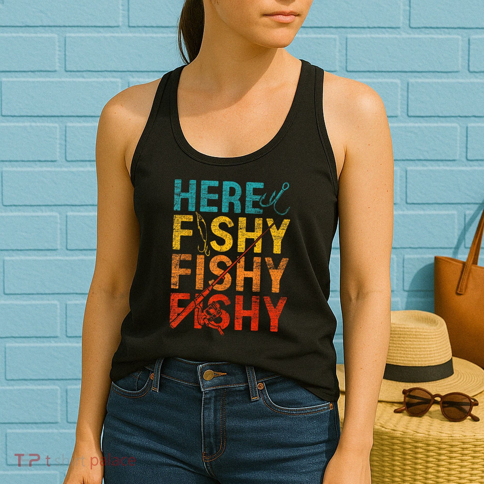 Vinatge Here Fishy Fishy Fishy Gift Women's Tank Top