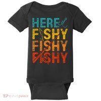 Vinatge Here Fishy Fishy Fishy Gift Baby Bodysuit thumb 0