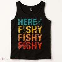Vinatge Here Fishy Fishy Fishy Gift Tank Top thumb 2