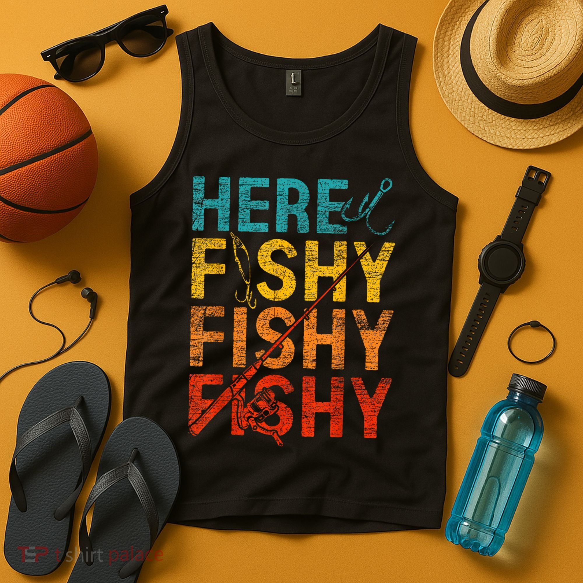 Vinatge Here Fishy Fishy Fishy Gift Tank Top