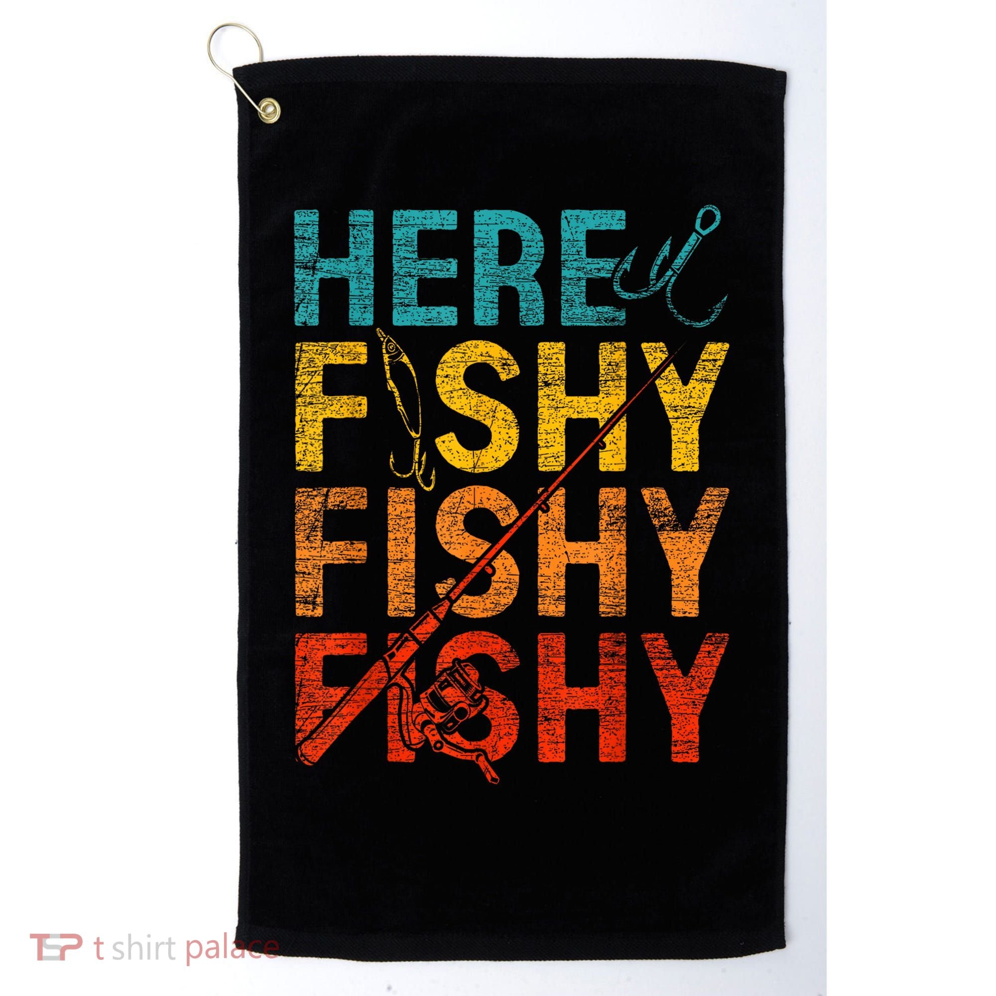 Vinatge Here Fishy Fishy Fishy Gift Golf Towel