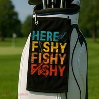Vinatge Here Fishy Fishy Fishy Gift Golf Towel thumb 2
