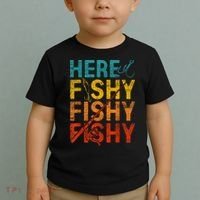 Vinatge Here Fishy Fishy Fishy Gift Toddler T-Shirt thumb 2