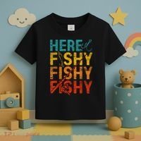 Vinatge Here Fishy Fishy Fishy Gift Toddler T-Shirt thumb 3