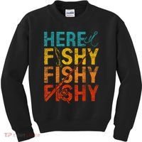 Vinatge Here Fishy Fishy Fishy Gift Kids Sweatshirt thumb 0