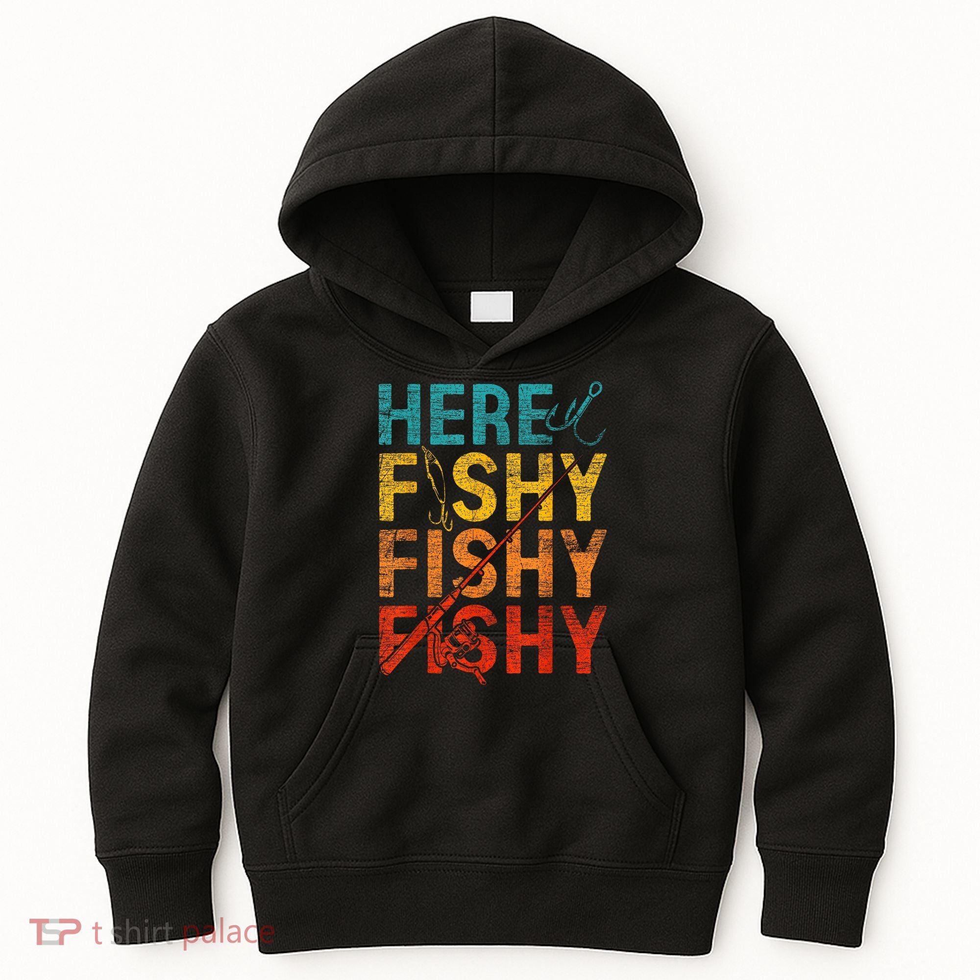 Vinatge Here Fishy Fishy Fishy Gift Kids Hoodie