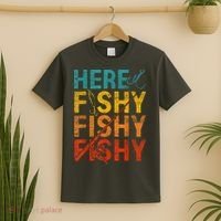 Vinatge Here Fishy Fishy Fishy Gift T-Shirt thumb 2