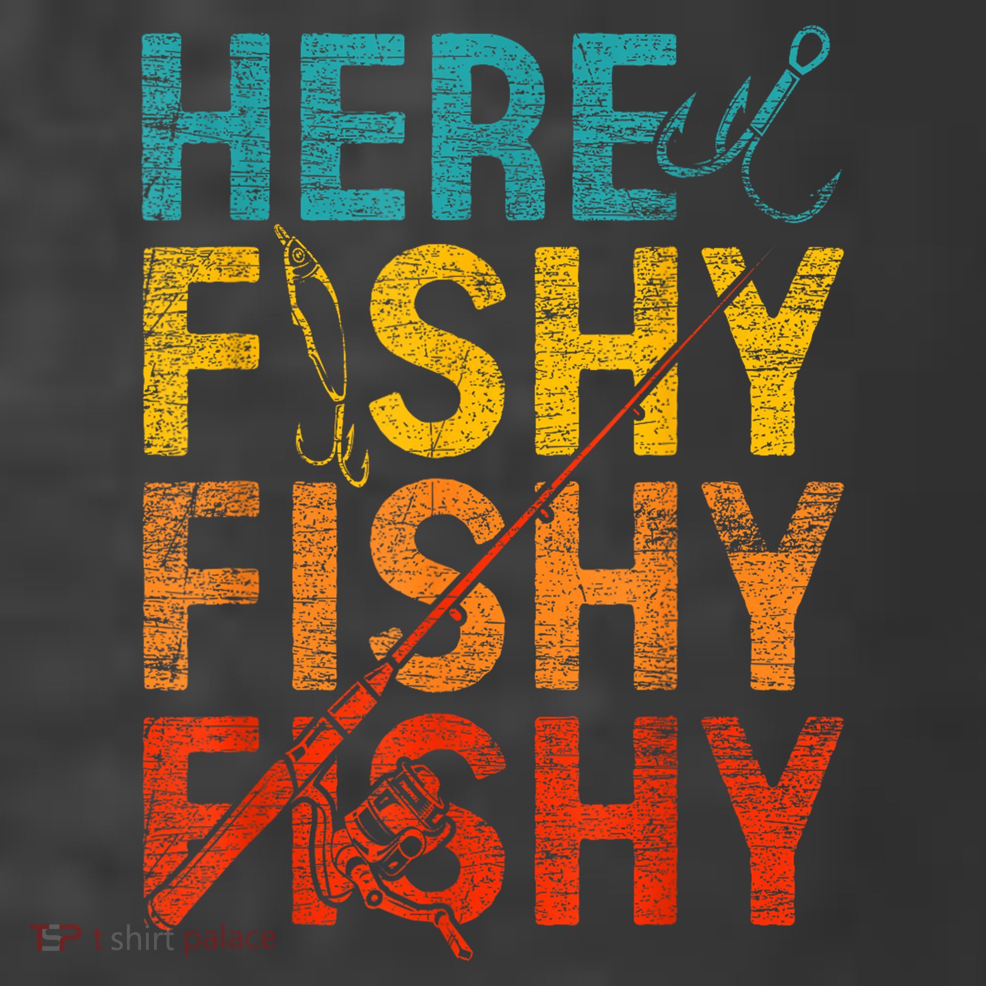 Vinatge Here Fishy Fishy Fishy Gift Kids T-Shirt