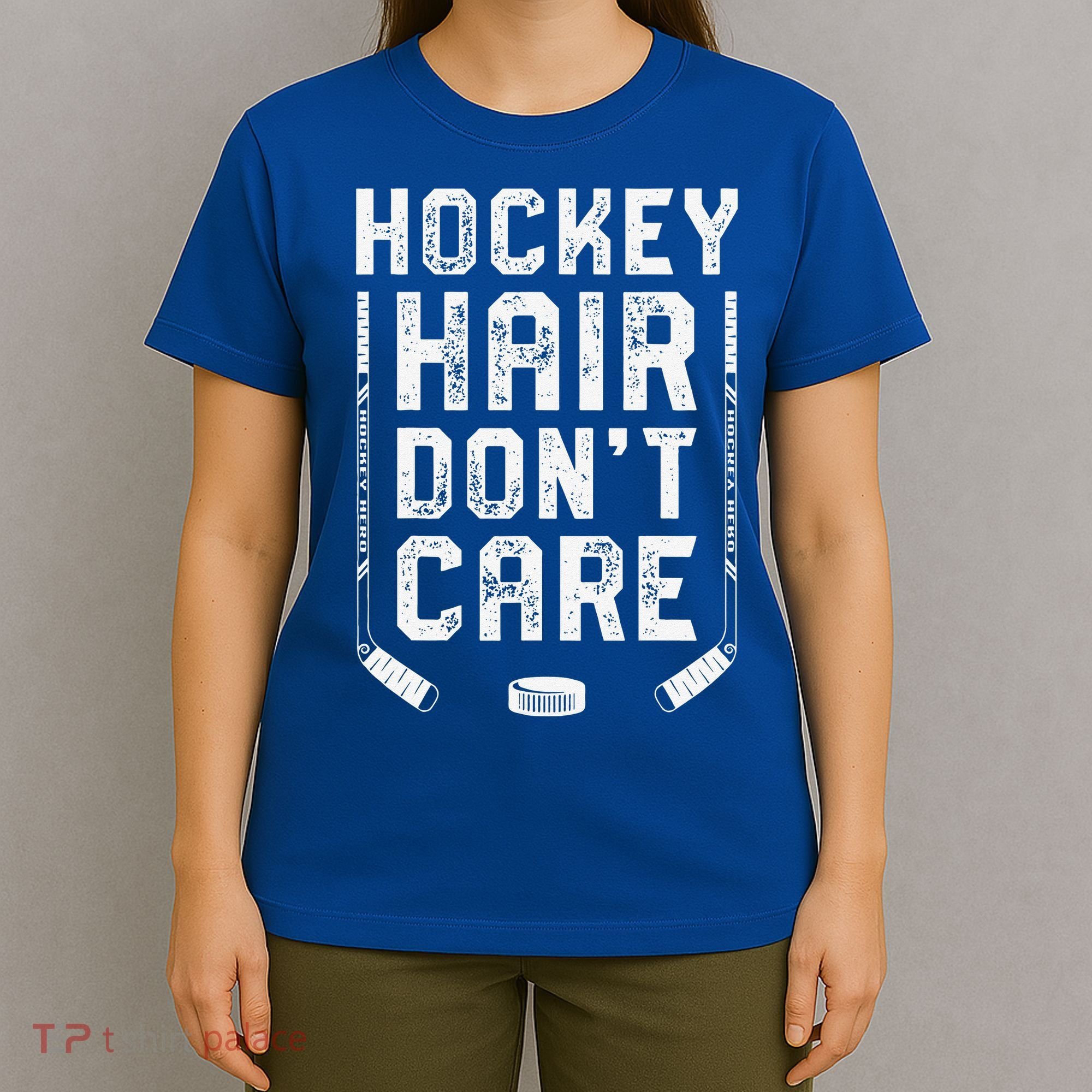 Vintage Hockey Hair Dont Care Ice Hockey Sport Player T-Shirt