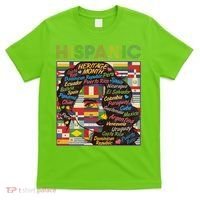 Vintage Hispanic Heritage Month Latina Woman Country Flags T-Shirt thumb 0