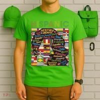 Vintage Hispanic Heritage Month Latina Woman Country Flags T-Shirt thumb 6