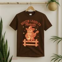 Vintage Hootin Leads To Hollerin Cowboy Owl T-Shirt thumb 2
