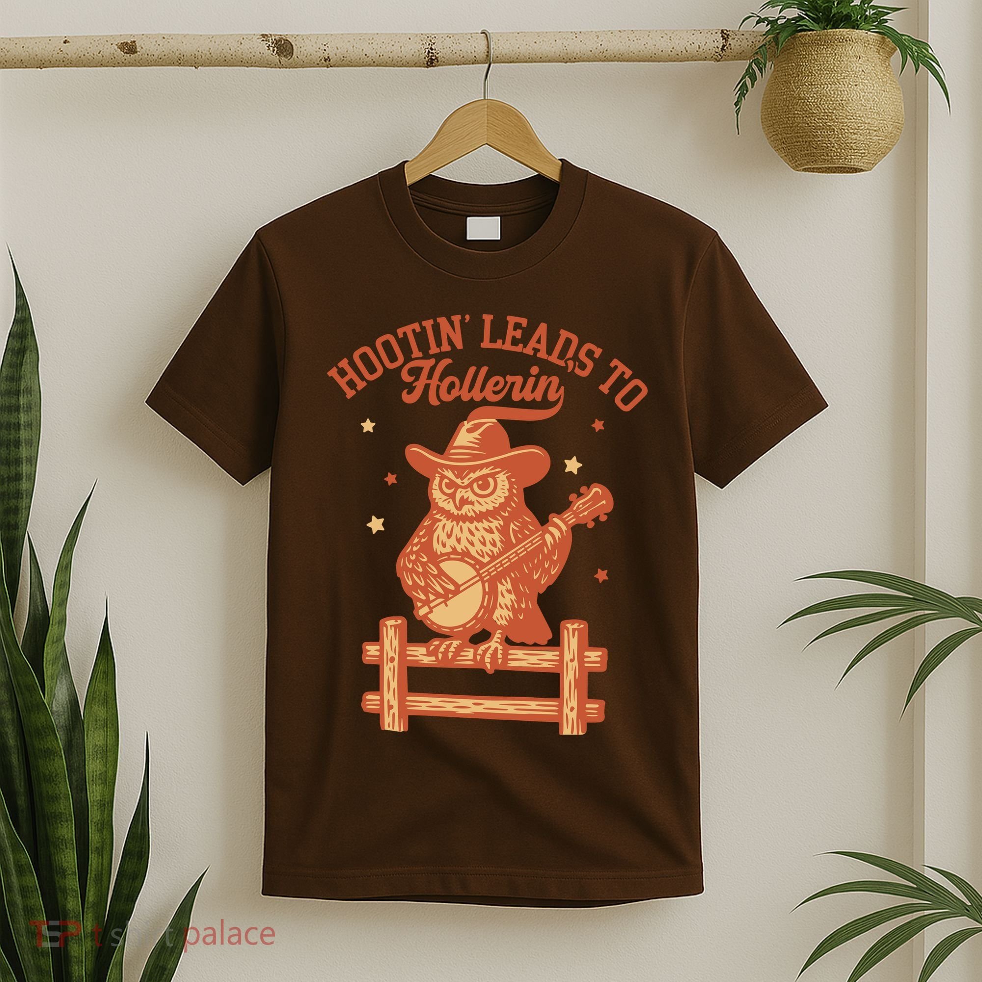 Vintage Hootin Leads To Hollerin Cowboy Owl T-Shirt