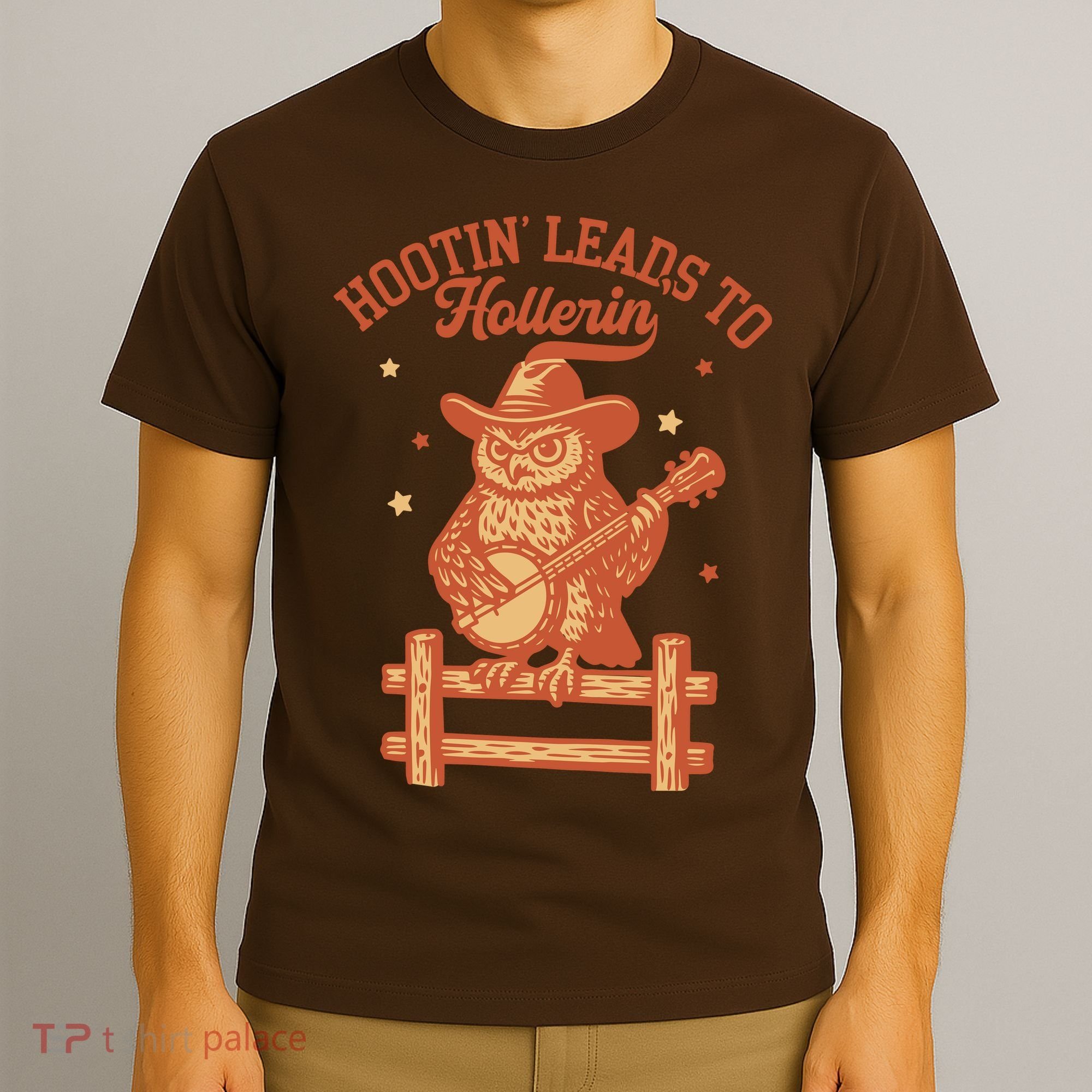 Vintage Hootin Leads To Hollerin Cowboy Owl T-Shirt