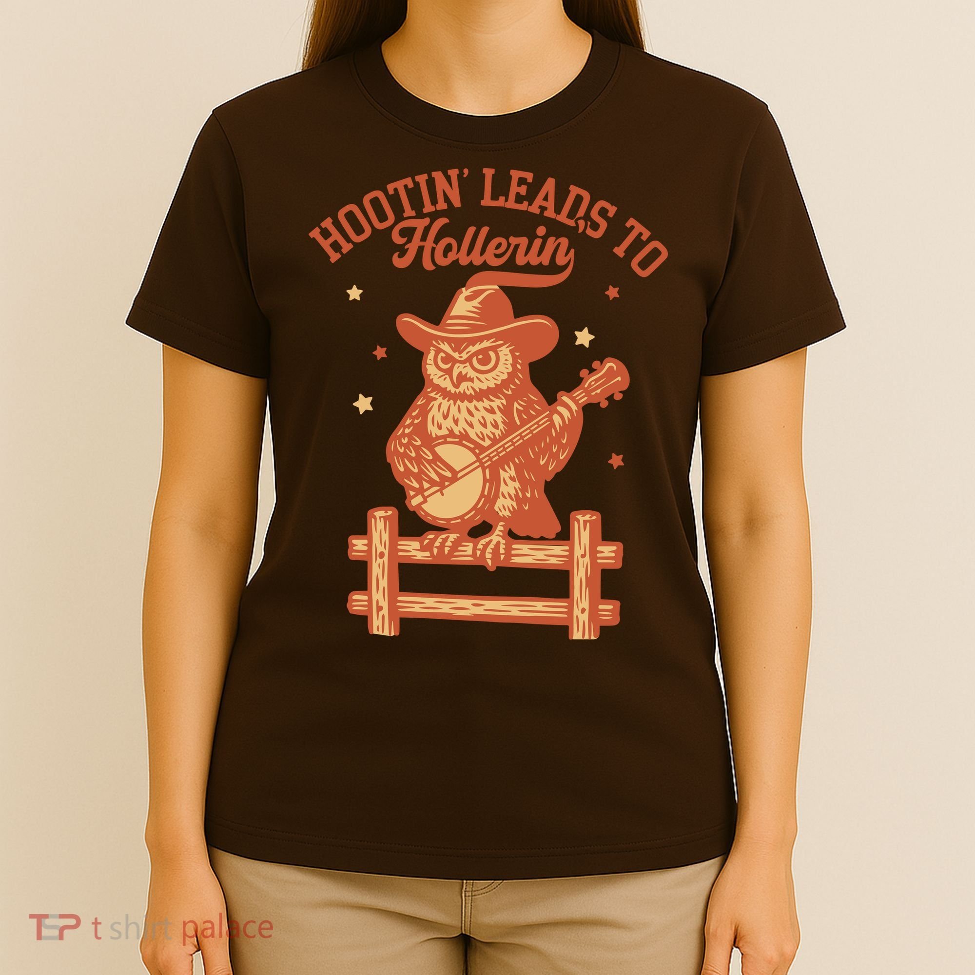 Vintage Hootin Leads To Hollerin Cowboy Owl T-Shirt