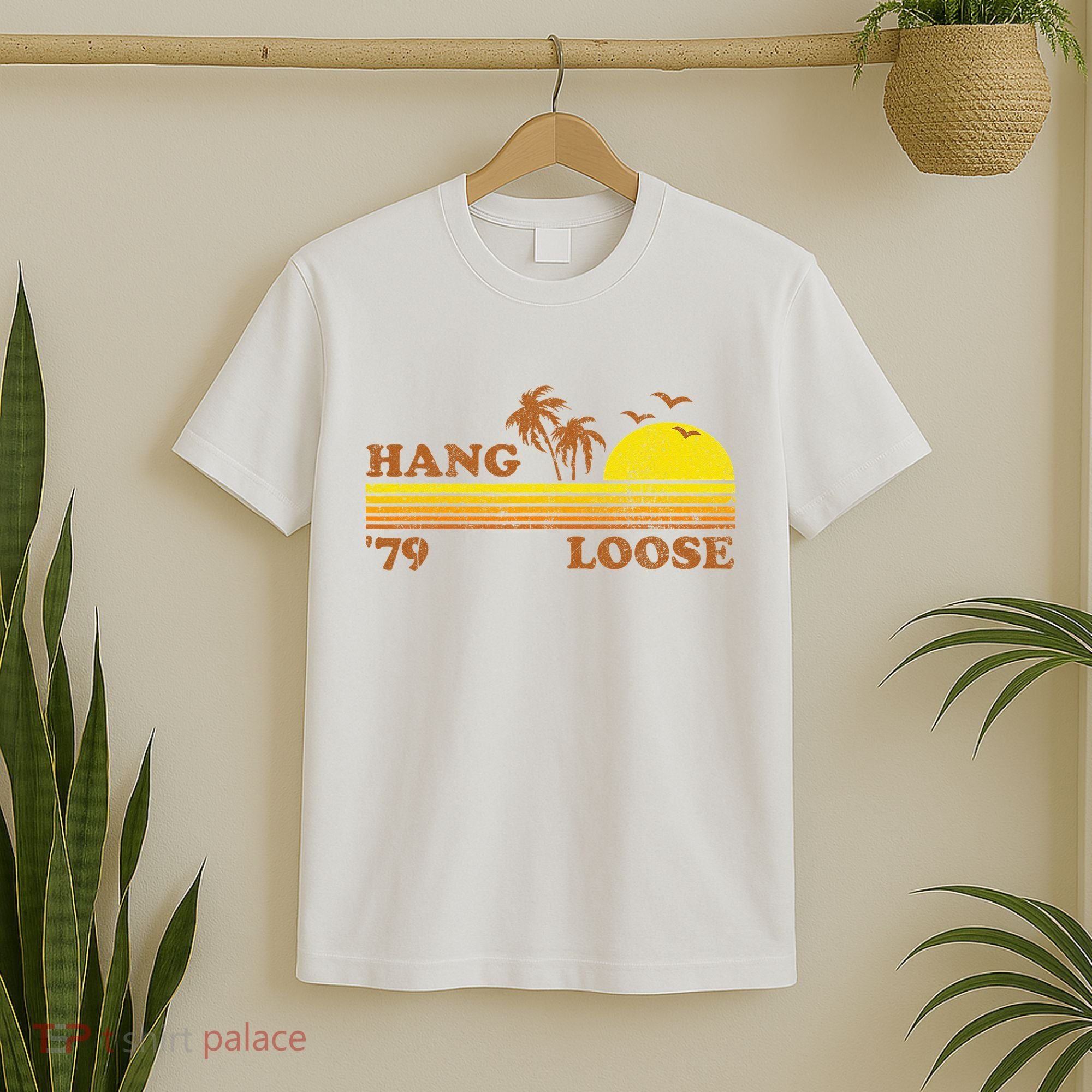 Vintage Hang Loose Surfing Beach Retro Sunset Surf 70s Gift T-Shirt