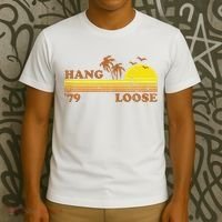 Vintage Hang Loose Surfing Beach Retro Sunset Surf 70s Gift T-Shirt thumb 3