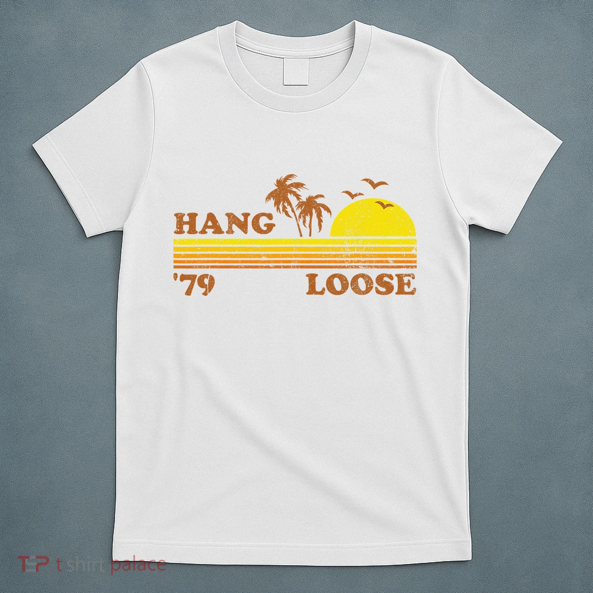 Vintage Hang Loose Surfing Beach Retro Sunset Surf 70s Gift T-Shirt