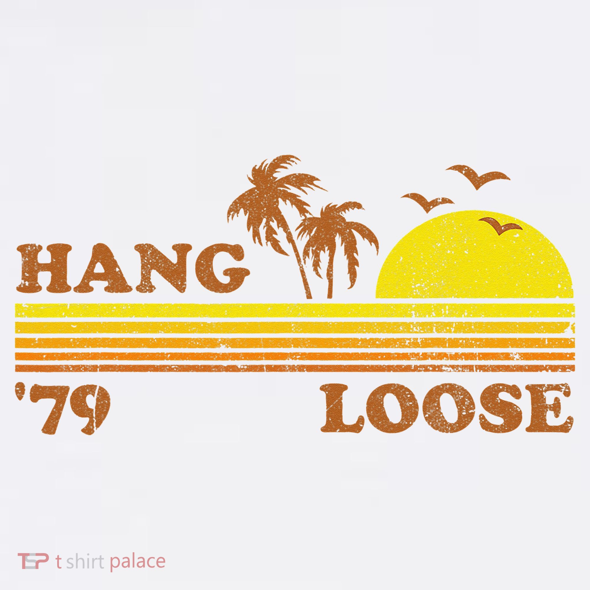 Vintage Hang Loose Surfing Beach Retro Sunset Surf 70s Gift T-Shirt
