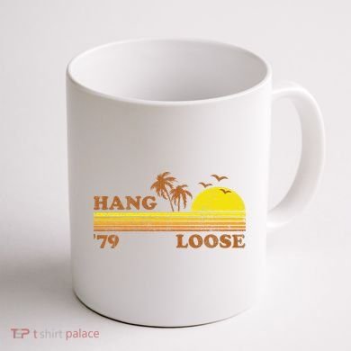 Vintage Hang Loose Surfing Beach Retro Sunset Surf 70s Gift Coffee Mug back