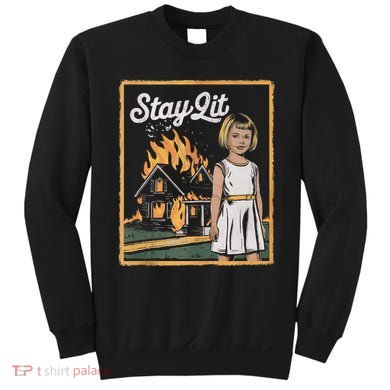 Vintage Horror Movie Lover Retro Halloween Stay Lit Sweatshirt