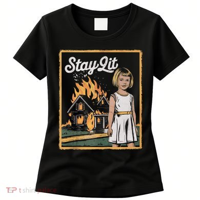 Vintage Horror Movie Lover Retro Halloween Stay Lit Women's T-Shirt