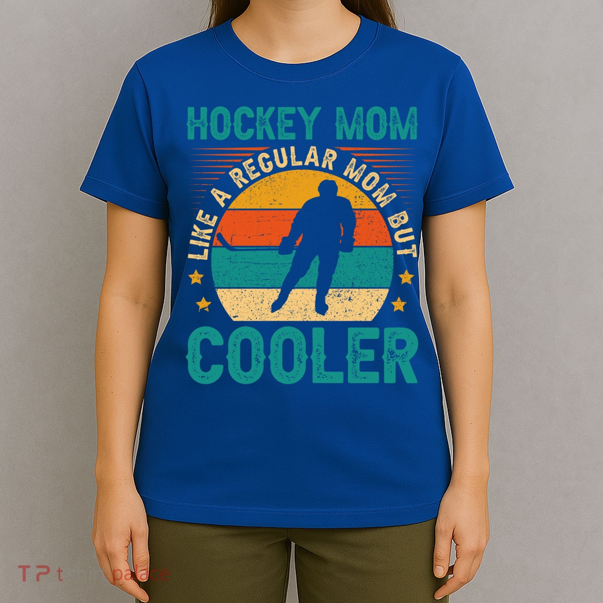 Vintage Hockey Mom Like A Regular Mom But Cooler Mothers Day Gift T-Shirt